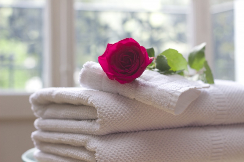 chambre-hote-BAUDUEN-min_towel_rose_clean_care_salon_spa_white_bath-731641